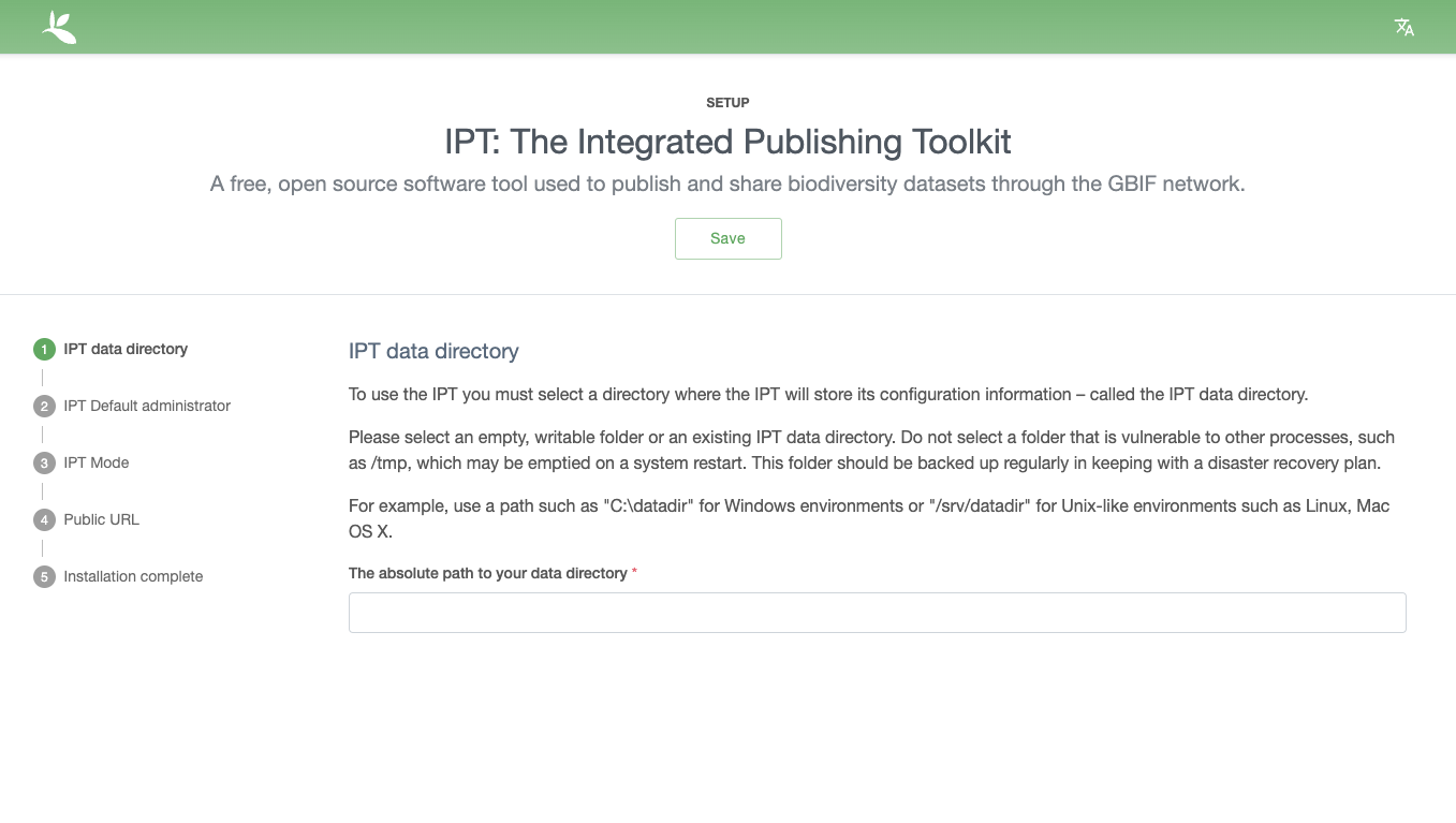 IPTSetup 1 dataDirectory
